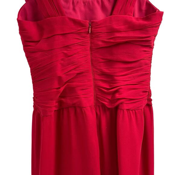 Andrea Polizzi For Rex Lester Red Silk Dress Size 8 Sleeveless USA Vintage - Picture 6 of 10